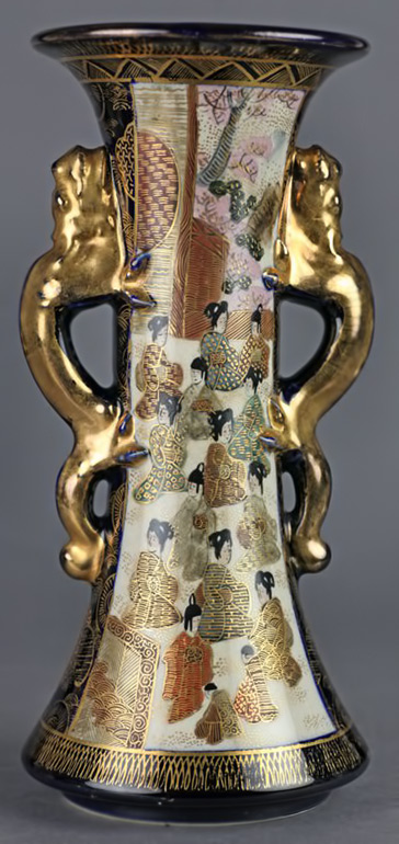 Japanese antique_Satsuma twin handled vase_1890