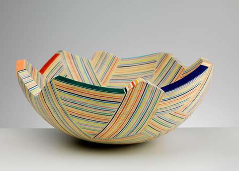 ceramic bowl large stripe- Francis Priest