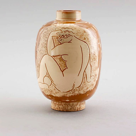 Ceramic Vase, Vicke Lindstrand, Sweden-1944 MADERO-COLLECTORS-ROOM Salzburg Austria