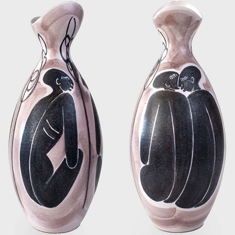 Ceramic-vase-with-four-painted-figures-in-black-by-Mette-Doller-1950-21inches