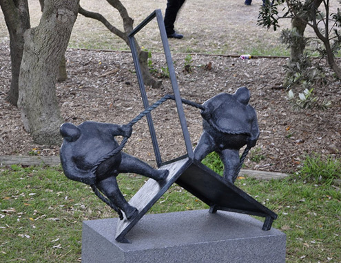 Outdoor sculpture "Mirroring 1995" Keld Moseholm (Denmark)
