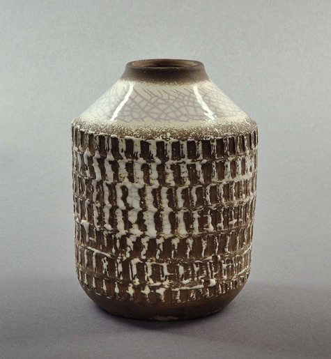 Jean-Besnard-Earthenware-Vase,-circa-1930 GALERIE PLAISANCE 12.75h