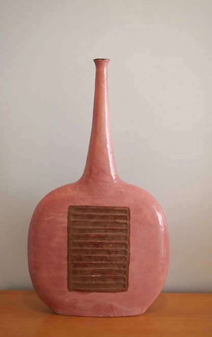 Large 1970's Enameled Ceramic Vase by Bruno Gambone 1970 GALERIE SANDY TOUPENET