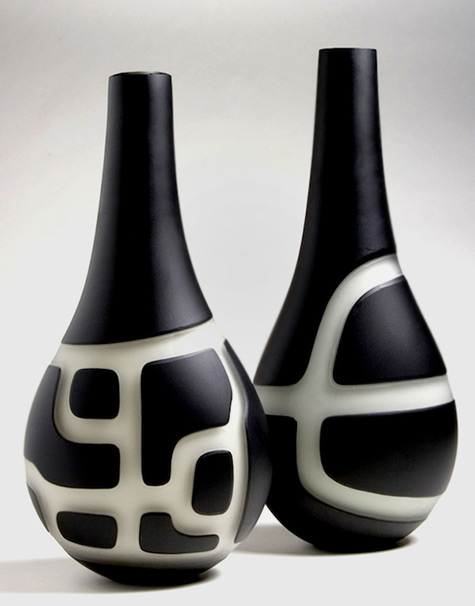 Italian glass designer Anu Penttinen bottles