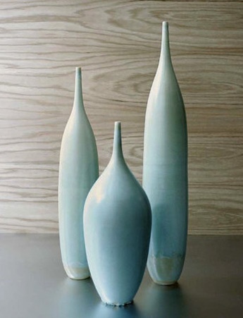 Sara-Paloma Blue green stoneware bottles