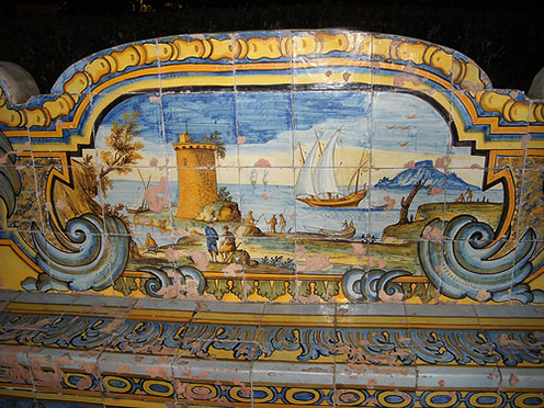 Majolica tiles at Santa Chiara in Naples