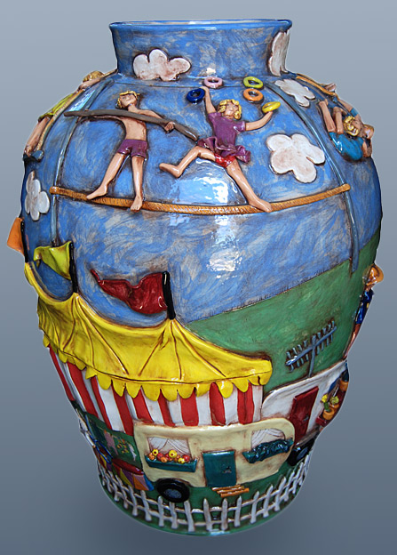 ANNA CULLITON circus vase