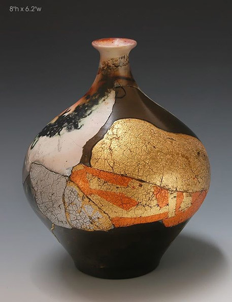 Ron Mello gold leaf vase