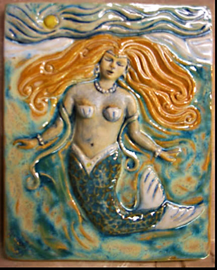 Ceramic tile - Mermaid - Janice L. Walrafen