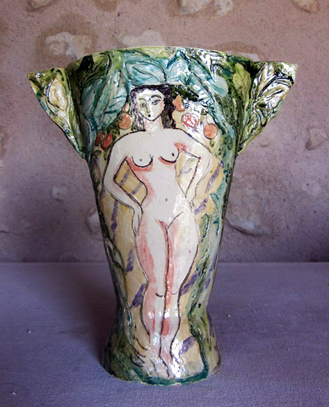 Jessie Mooy Vase.-Eva in the forest.-earthenware.-2013