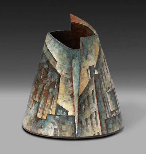 Lidya-Buzio---XIX--1985----Artsy - contemporary vase with cityscape decoration