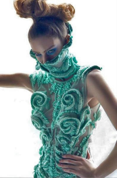 Green swirl-couture by Amato - green mermaid style