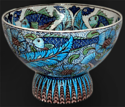 William De Morgan-----inspired by the brilliant colours of Islamic pottery, especially the bright Iznik turquoise