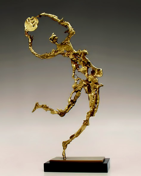 abstract bronze sculpture - dancing figure by Yiannis Nanouris