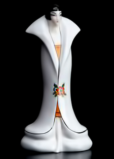 GOEBEL Art Deco flapper perfume lamp-in-porcelain