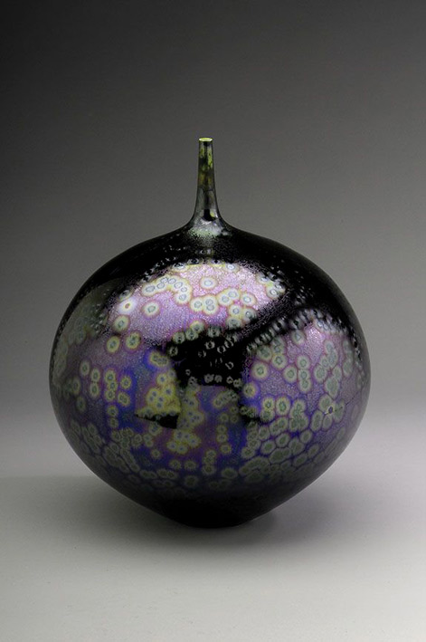 Hideaki Miyamura Bottle with Sea Foam Purple Glaze Porcelain