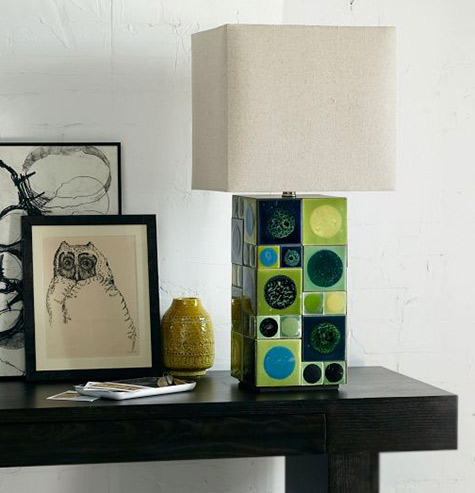 Lubna Chowdhary Tiled Table Lamp---Green---west-elm