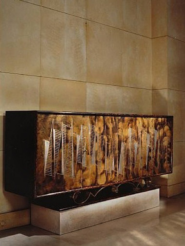 Lacquered sideboard---cabinet - art deco 