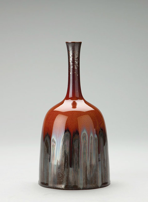 Red iron-crystalline glaze,-Porcelain-Vase,