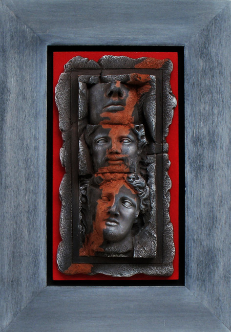 Yiannis-Nanouris framed terracotta sculpture