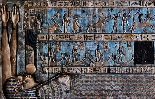 Zodiac-Ceiling relief Temple-of-Hathor,-Dendera