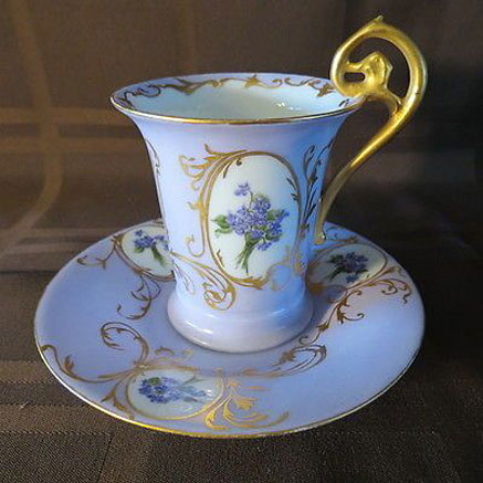 Antique-Rosenthal-RC-Fancy-Cup-Saucer-Violets