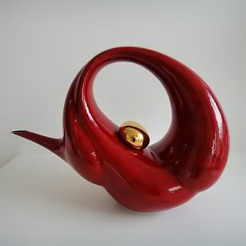 Rick Rudd NZ contemporary red ceramic tea pot