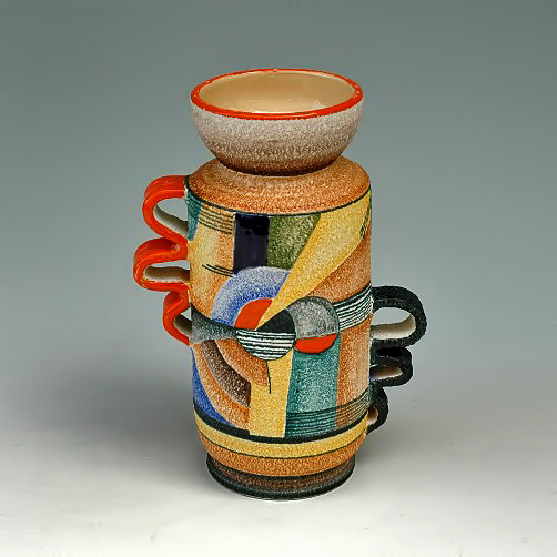 Slender vase with handles-Series F-1937 Giuseppe Mazzotti