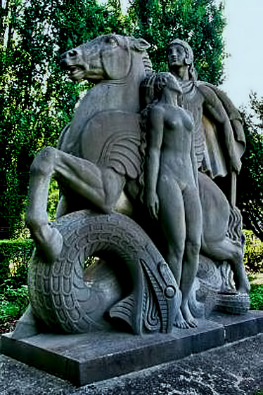 sculpture-1928-by-Raymond Delamarre-represents-Perseus and Andromeda