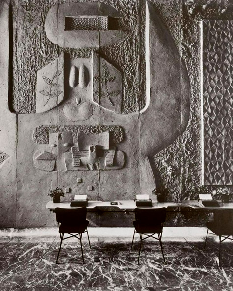 Wall Relief Brutalist--Olivetti Showroom, NYC by Costantino Nivola, 1954