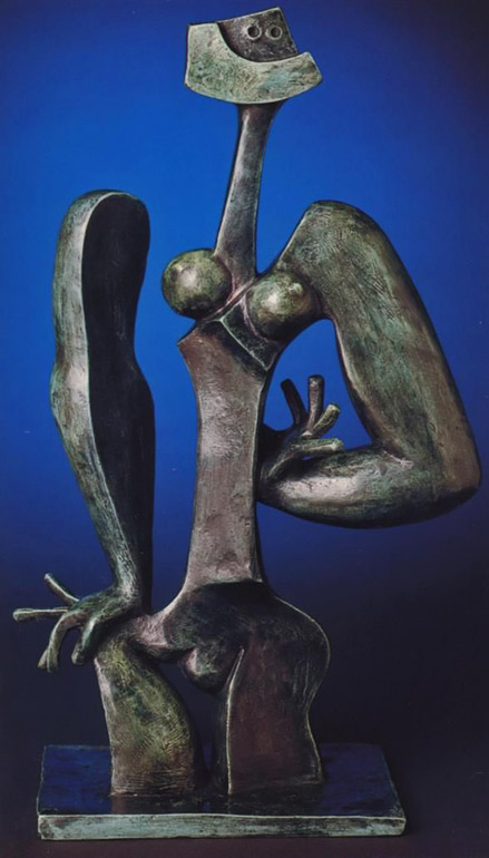 Mexican Manuel Felguérez--- Barra abstract human figure sculpture