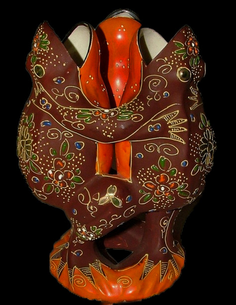 1920s Japan Satsuma 3 Spill Dancing Frogs Kaeru Good Luck Okimono Objet D Art eBay