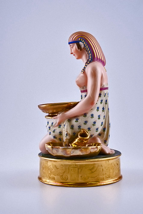 Antique-French-Egyptian-Revival-Figural-Porcelain-Candlestick-