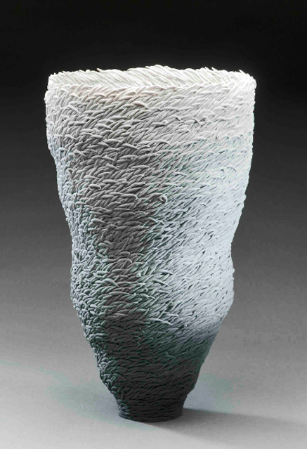 'Spinifex' Kim-Anh Nguyen, Australian-Studio-Ceramic-Art---Skepsi-Gallery Ceramic vessel textured like spinifex plant