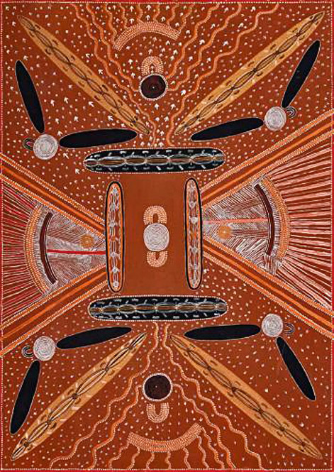 Budgerigar-Dreaming-1972 Kaapa-Mbitjana-Tjampitjinpa traditional Aboriginal art