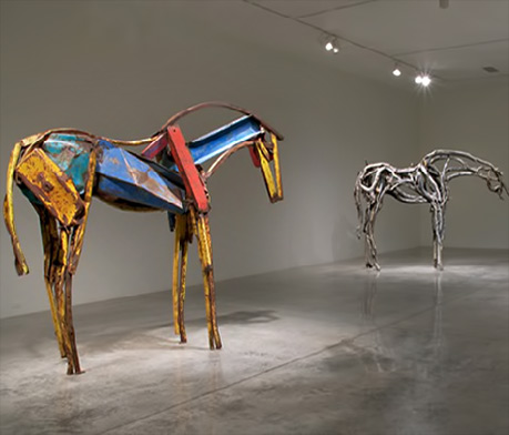 Deborah-Butterfield-2009 horse sculpture installations