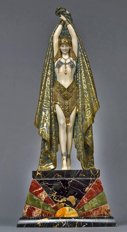 Demetre-Chiparus -Antinea,-a-cold-painted-bronze-and-ivory-figure-of-an-Egyptian-dancer-(circa-1928),