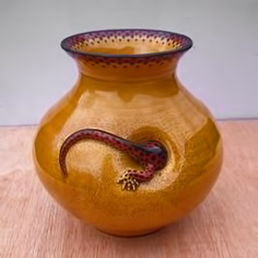 .....Going,-Going,-Gone-by-Hippopottermiss - ceramic pot with surface lizard crawling into hole