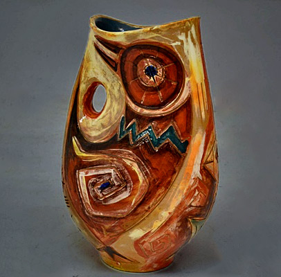 Large-ceramic-vase,-Albisola-60s,-in-excellent-condition