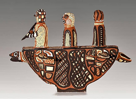 Tiwi-Pottery,-Australia,-Jarakalani jantu (Turtle Boat) - Mark Puautjimi and Cyril James Kerinauia