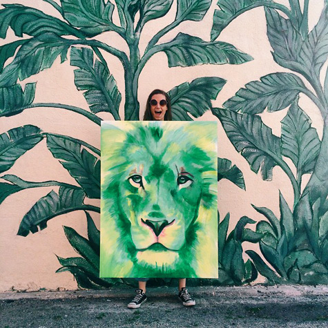charlotte-victoria-green-lion-painting