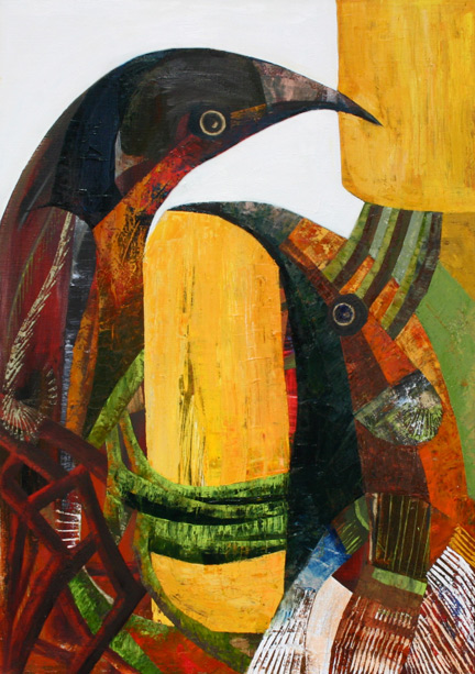 kate_elsey_banksiabird_oil_on_linen_two abstract birds