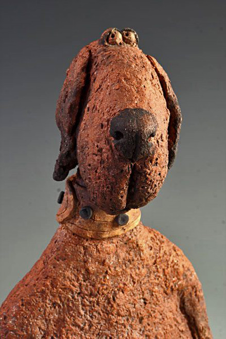 Woof 10 dog sculpture by Roelna Louw