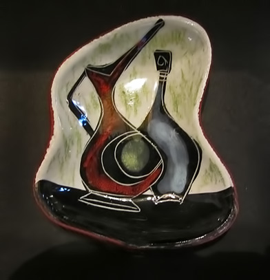 Abstract-Kidney-Shaped-Dish-Vintage-Mid-Century-Porcelain-Fantoni-style