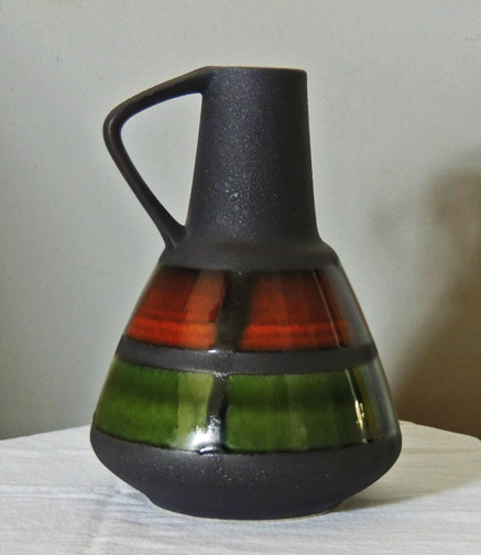 Dumler-and-Breiden-German-Pottery-Vase-with-Handle--Mid-Century-Modern-Vase