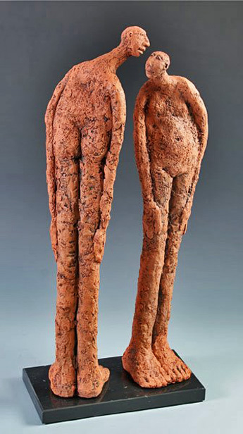 Us - Roelna Louw clay human figure sculpture