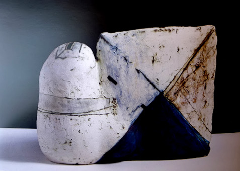 Vessel-from-the-Enigma-Series,-1986--(earthenware) Contemporary abstract ceramics by Gordon Baldwin