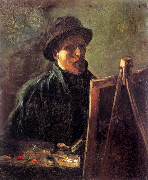 02.-1886-Self-Portrait-with-Dark-Felt-Hat-at-the-Easel-oil-on-canvas-46.5-x-38
