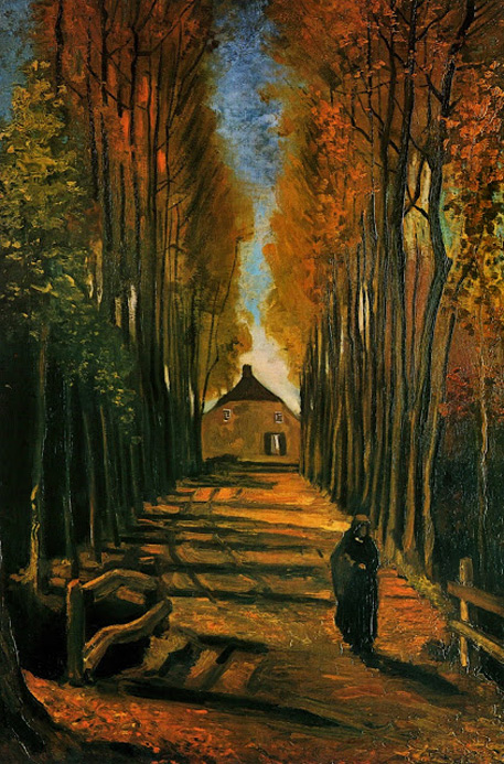 1884-Avenue-of-Poplars-at-Sunset--oil-on-canvas