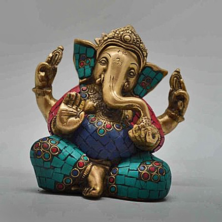 Brass-with-Stone-Work---Ganesh-Sitting